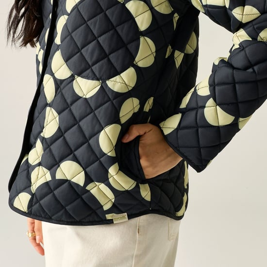 Regatta Womens/Ladies Orla Kiely Daisy Hoop Lightweight Quilted Jacket (Black) - Image 4