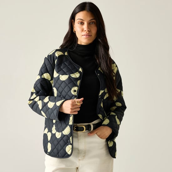 Regatta Womens/Ladies Orla Kiely Daisy Hoop Lightweight Quilted Jacket (Black) - Image 6