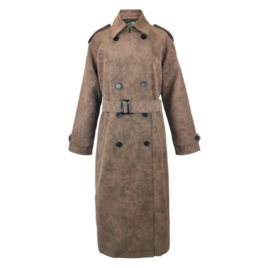 Biba Trenchcoat van kunstleer voor dames (Chocolade) - Image 2