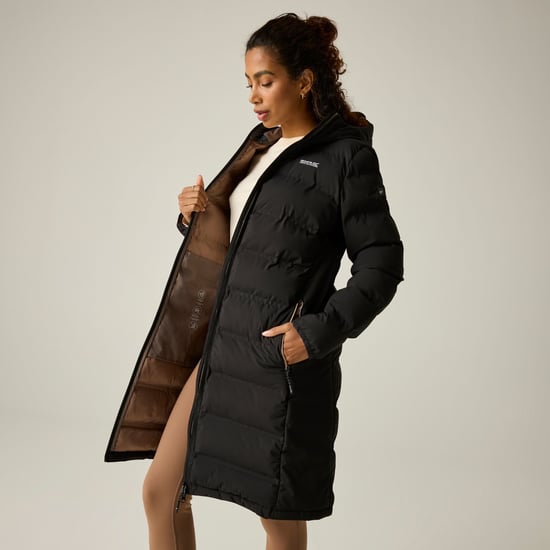 Regatta Womens/Ladies Altoro Longline Padded Jacket (Black/Mocha) - Image 4