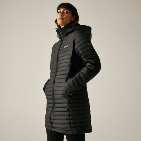 Regatta Womens/Ladies Selenar Quilted Long Jacket (Black) - Image 1