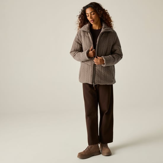 Regatta Womens/Ladies Amaryl Cable Knit Padded Jacket (Mocha) - Image 1