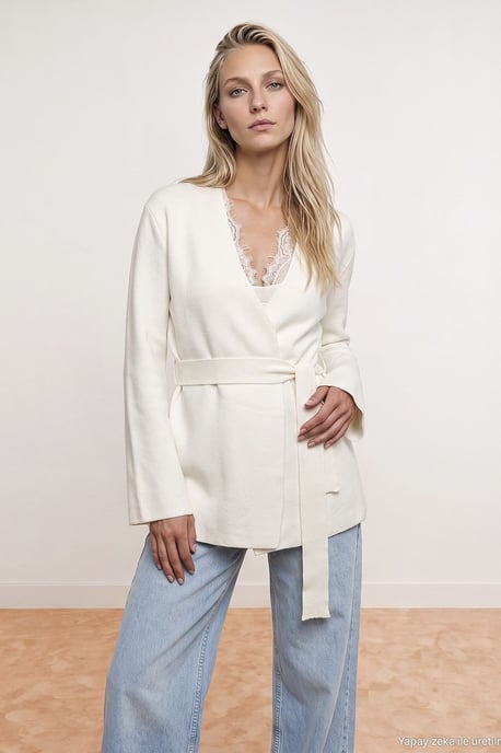 Women's Acrylic Wool Blend Cardigan - Image 2