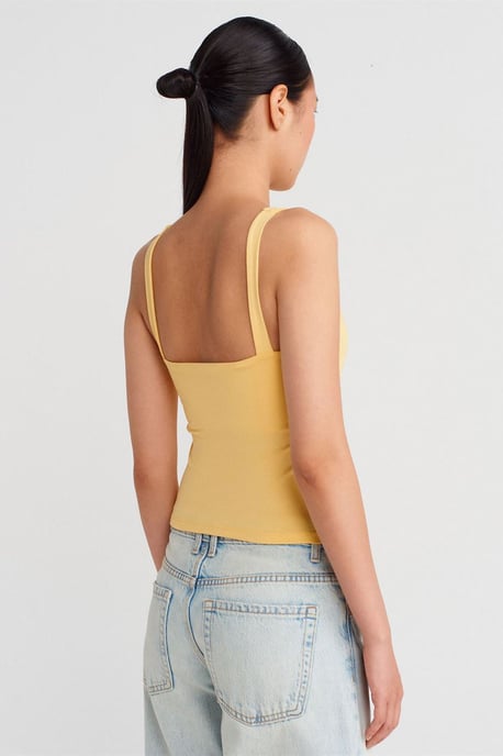 Ribbad ärmlös slim-fit t-shirt med rund hals - Image 2
