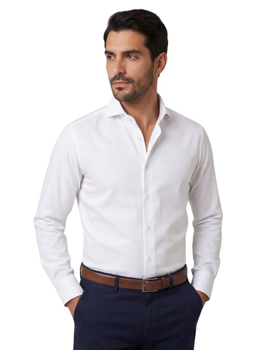 John Miller effen wit business overhemd Tailored Fit katoen - Image 1