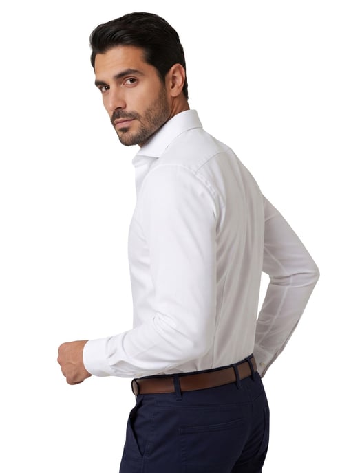 John Miller effen wit business overhemd Tailored Fit katoen - Image 2