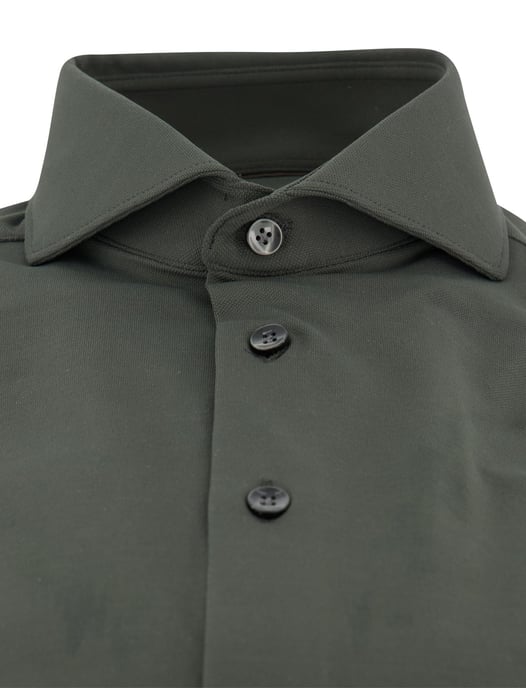 Overhemd John Miller Slim Fit olijfgroen stretch - Image 3