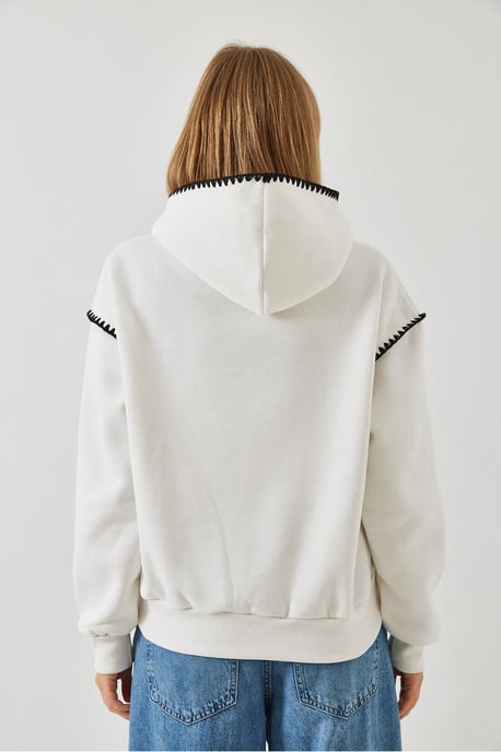 Hoodie met Kap en Kantdetails in Relaxed Fit - Image 4