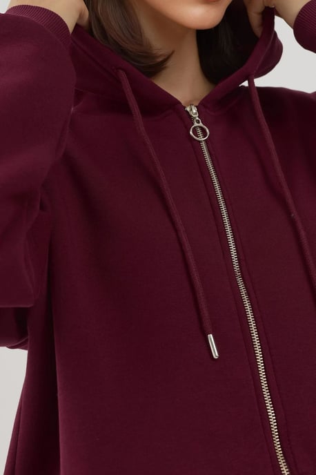Texturerad Helfulldraget Hoodie med Fickor - Image 3