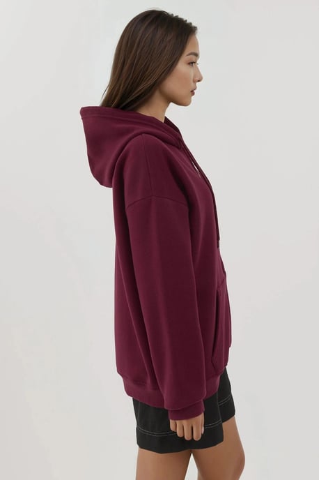Texturerad Helfulldraget Hoodie med Fickor - Image 5