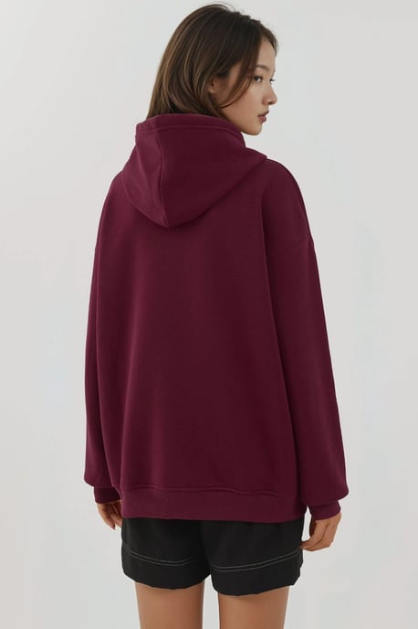 Texturerad Helfulldraget Hoodie med Fickor - Image 6