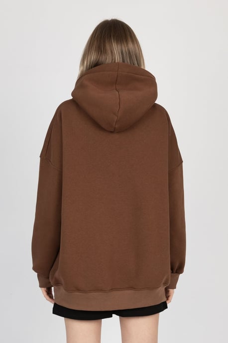 Överdimensionerad hoodie med kenguruficka - Image 4
