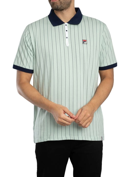 Fila BB1 Classic Vintage Gestreept Poloshirt, Groen - Image 2