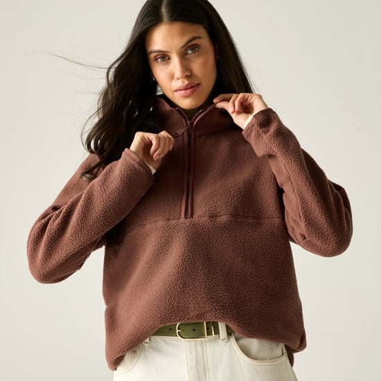 Regatta Womens/Ladies Frankie Borg Half Zip Fleece (Dark Cherry) - Image 4