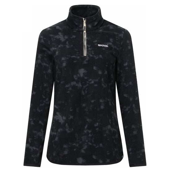 Regatta Margot Brush Stroke fleece met kwartrits voor dames (Zwart) - Image 2