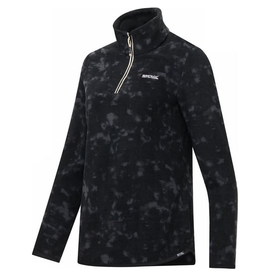 Regatta Margot Brush Stroke fleece met kwartrits voor dames (Zwart) - Image 4