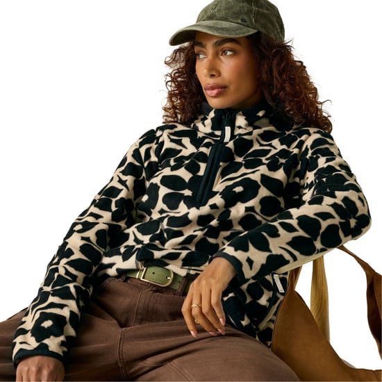 Regatta Frankie Shadow Flower fleece met halve rits voor dames (Zwart, Wit) - Image 1