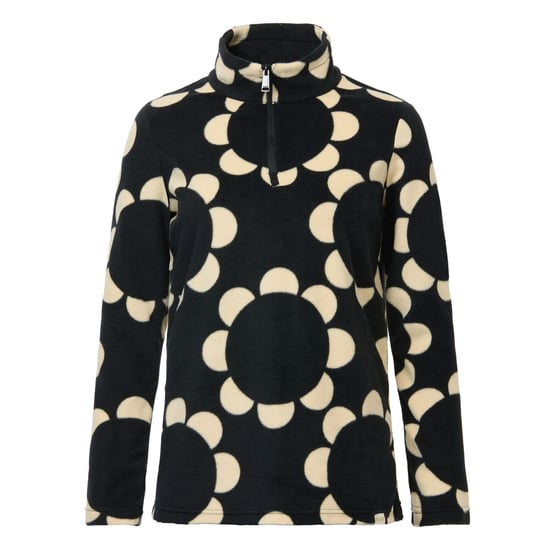 Regatta Dames-fleecejas met halve rits en Orla Kiely Daisy-hoepelprint (Zwart) - Image 2