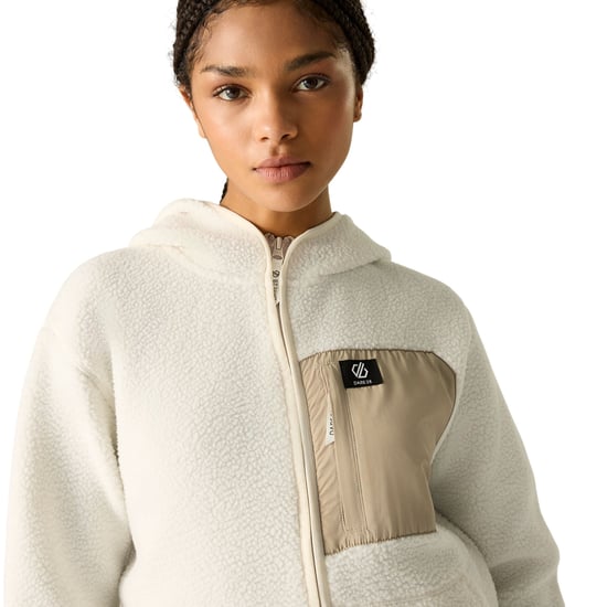 Dare 2B Womens/Ladies Firn Borg Hooded Fleece (Egret) - Image 5