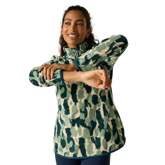 Regatta Womens/Ladies Margot Brush Stroke Quarter Zip Fleece Top (Deep Pine) - Image 1