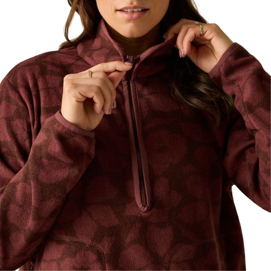 Regatta Frankie Shadow Flower fleece met halve rits voor dames (Donkere kers) - Image 3