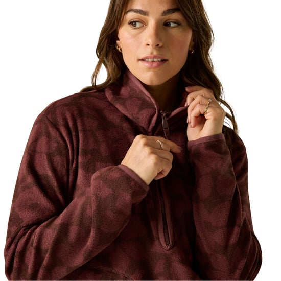 Regatta Frankie Shadow Flower fleece met halve rits voor dames (Donkere kers) - Image 4