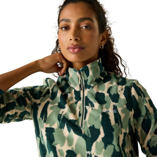 Regatta Womens/Ladies Margot Brush Stroke Quarter Zip Fleece Top (Deep Pine) - Image 6