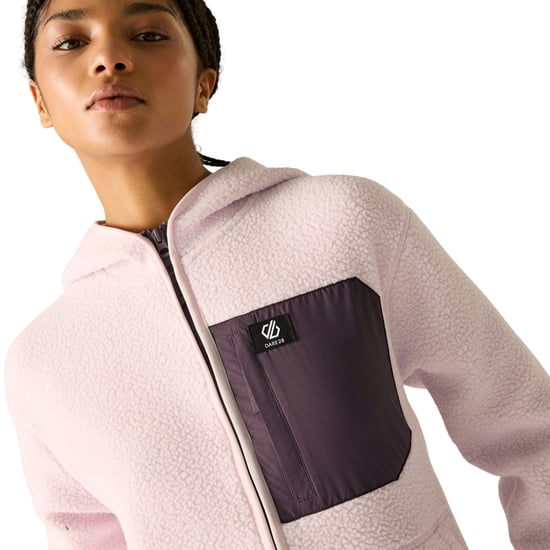Dare 2B Womens/Ladies Firn Borg Hooded Fleece (Pink Haze) - Image 4