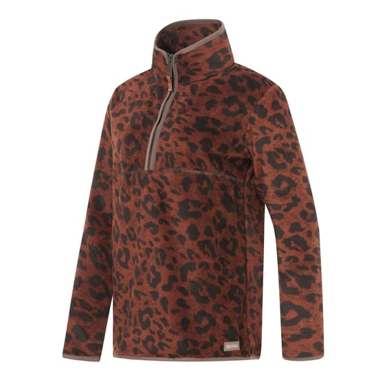 Regatta Womens/Ladies Frankie Leopard Print Borg Half Zip Fleece (Brown/Black) - Image 4