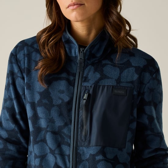 Regatta Dames Frankie Shadow Flower Volledige Rits Fleece Jas (Marineblauw) - Image 4