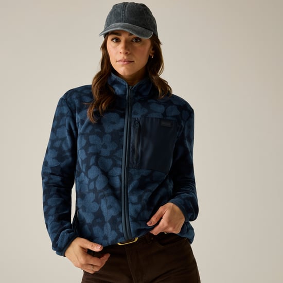 Regatta Dames Frankie Shadow Flower Volledige Rits Fleece Jas (Marineblauw) - Image 6