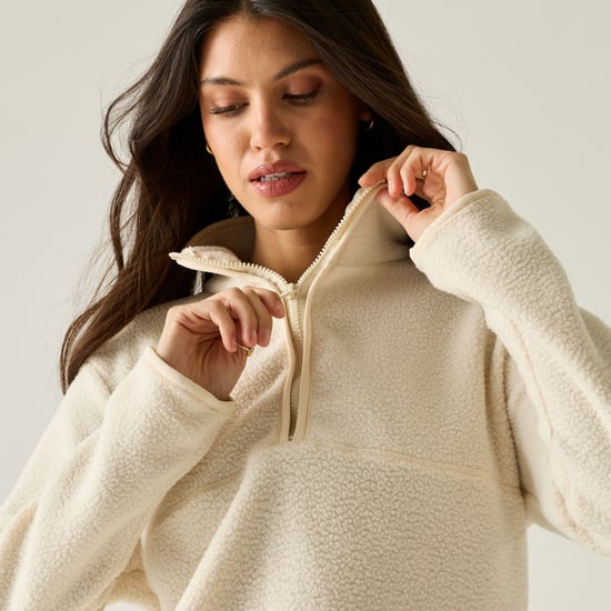 Regatta Womens/Ladies Frankie Borg Half Zip Fleece (Light Vanilla) - Image 4