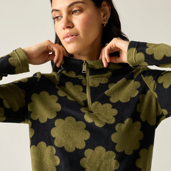 Regatta Womens/Ladies Orla Kiely Sun Daisy Half Zip Fleece (Olive) - Image 4