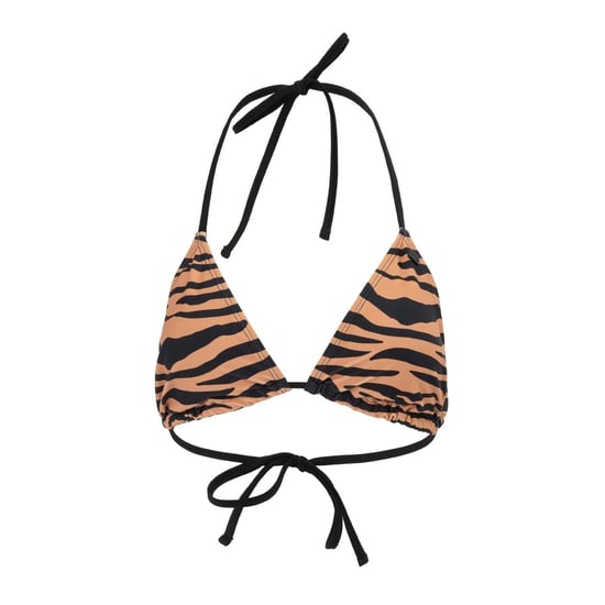 SoulCal Womens/Ladies Tiger Print Tie Back Bikini Top (Black/Brown) - Image 1