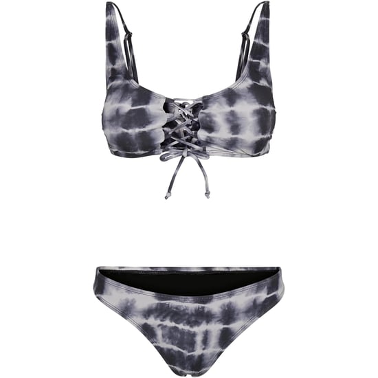 Urban Classics Dames/Dames Tie Dye Vetersluiting Bikini (Zwart/Wit) - Image 1
