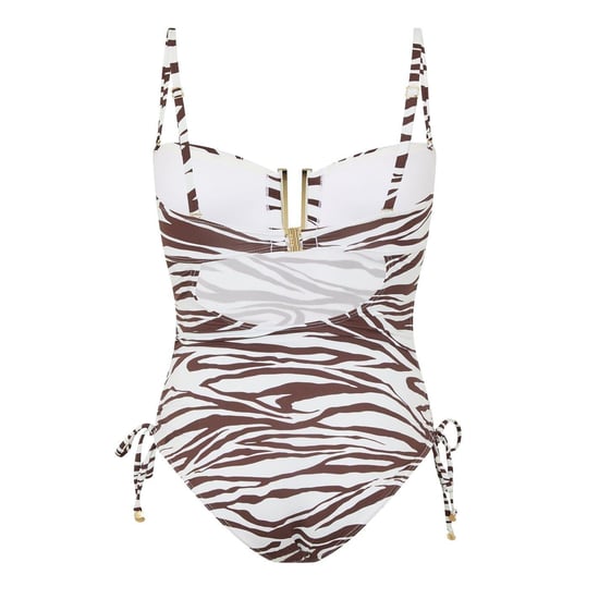 Biba Dames/Dames zebraprint ééndelig badpak (Wit, Zwart) - Image 2