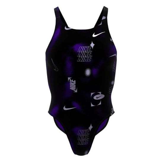 Nike Dameszwempak met opdruk en nauwsluitende pasvorm (Zwart) - Image 1