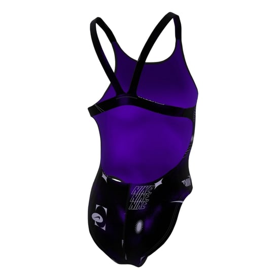 Nike Dameszwempak met opdruk en nauwsluitende pasvorm (Zwart) - Image 2