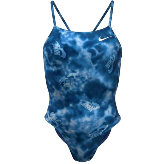 Nike Womens/Ladies Tie Dye Logo Cut Out One Piece Swimsuit (Blue) - Image 1