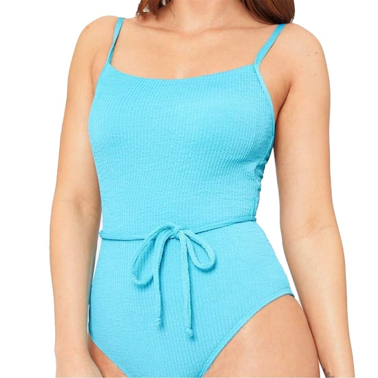 Be You Dameszwempak met riem en structuurpatroon (Aqua) - Image 4