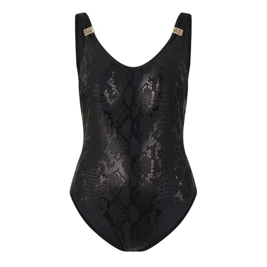 Biba Dames-eendelig zwempak met slangenprint en structuurpatroon van het merk Carmen (Zwart) - Image 2
