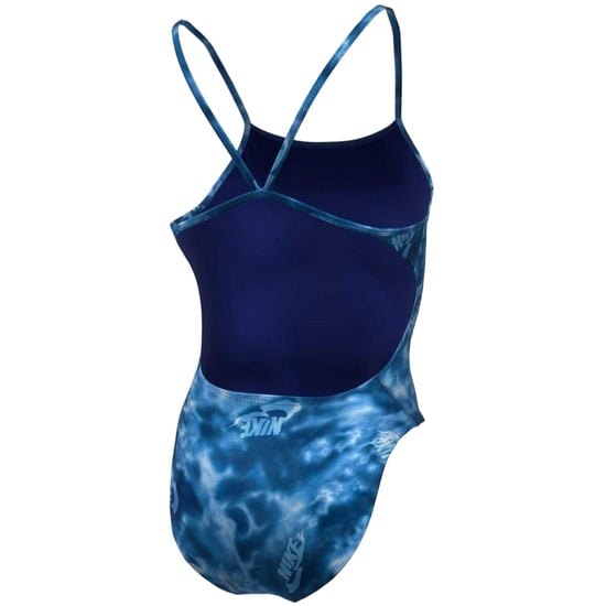 Nike Womens/Ladies Tie Dye Logo Cut Out One Piece Swimsuit (Blue) - Image 2