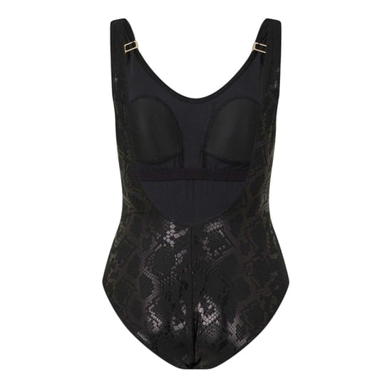 Biba Dames-eendelig zwempak met slangenprint en structuurpatroon van het merk Carmen (Zwart) - Image 3
