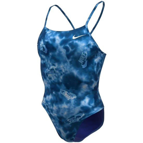 Nike Womens/Ladies Tie Dye Logo Cut Out One Piece Swimsuit (Blue) - Image 3