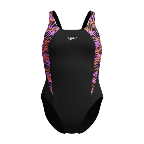 Speedo Womens/Ladies Splice One Piece Swimsuit (Black/Pink) - Image 1