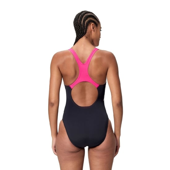 Speedo Womens/Ladies Medley Logo One Piece Swimsuit (Black/Pink) - Image 2