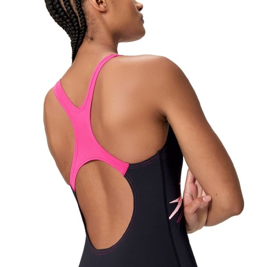 Speedo Womens/Ladies Medley Logo One Piece Swimsuit (Black/Pink) - Image 5
