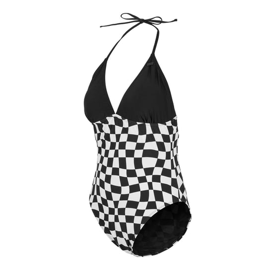 SoulCal Womens/Ladies Checkered Halter Neck One Piece Swimsuit (Black Check) - Image 3