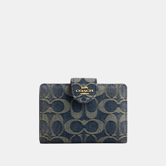 Medium Corner Zip Wallet In Signature Regenerative Cotton Denim - Image 1