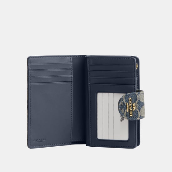 Medium Corner Zip Wallet In Signature Regenerative Cotton Denim - Image 2